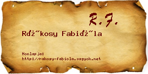 Rákosy Fabióla névjegykártya